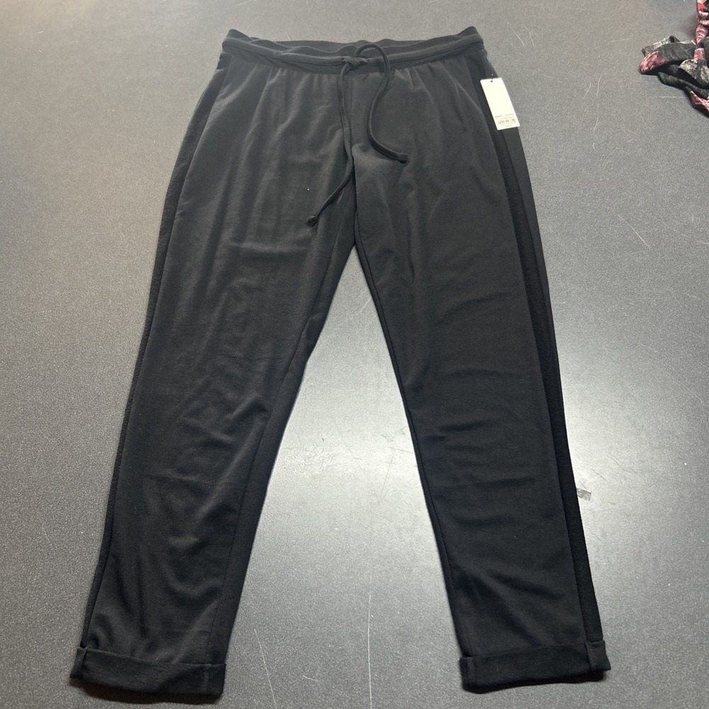 NWT Womens Sz M Sonoma Pants Black Jogger Pull on Elastic Waist Comfy